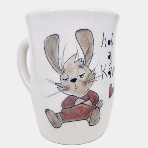 Nyuszis kerámia bögre vicces felirattal