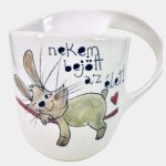 Nyuszis bögre kézműves kerámia