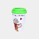 Cicás kerámia bögre szilikon tetővel