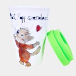 Cicás kerámia bögre szilikon tetővel