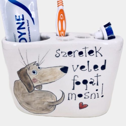 Tacsis fogkefetartó 5 lyukú - szeretek Veled fogat mosni!