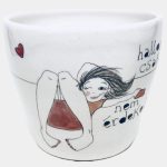 Csajos kerámia bögre fél literes