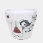 Csajos kerámia bögre fél literes