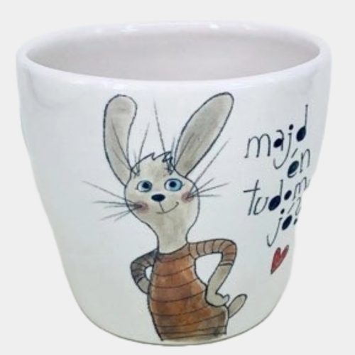 Nyuszis bögre kézműves kerámia