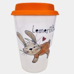 Nyuszis kerámia bögre vicces felirattal