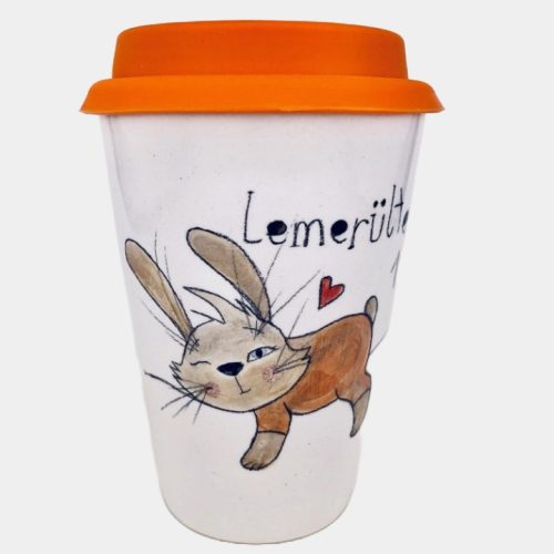 Nyuszis kerámia bögre vicces felirattal