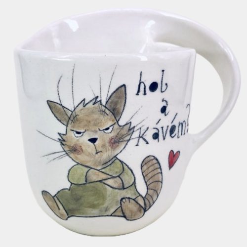 Cicás kerámia bögre jobbkezes fogással