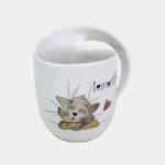 Cicás kerámia bögre jobbkezes fogással