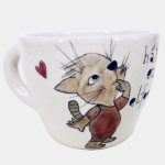 Cicás cappuccino csésze kézműves kerámia