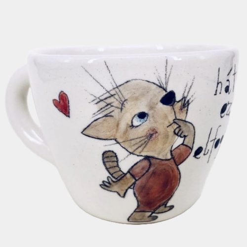 Cicás cappuccino csésze kézműves kerámia