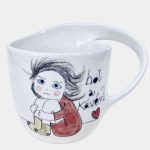 Csajos kerámia bögre jobbkezes fogással