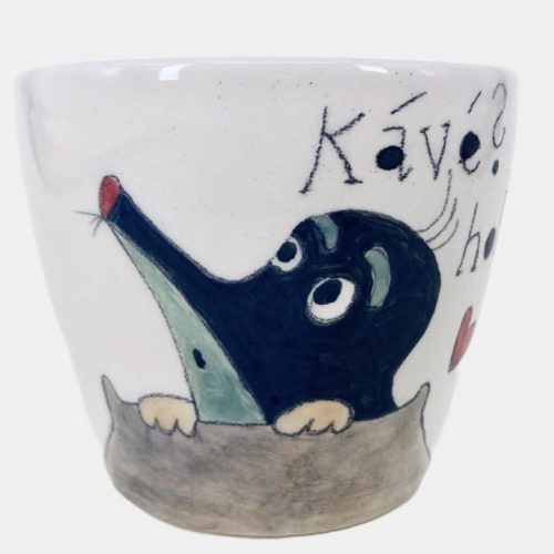 Kis vakondos bögre kézműves kerámia