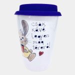 Nyuszis kerámia bögre vicces felirattal