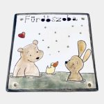 Macis-nyuszis ajtótábla - Fürdőszoba