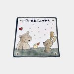 Macis-nyuszis ajtótábla - Fürdőszoba