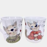 Cicás páros bögre kézműves kerámia