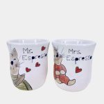 Cicás páros bögre kézműves kerámia