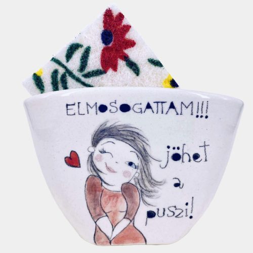 Csajos mosogatószivacs tartó - elmosogattam!!! jöhet a puszi!