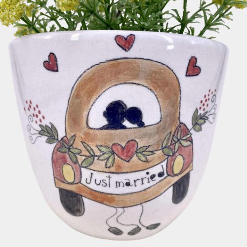 Esküvős kaspó - Just married