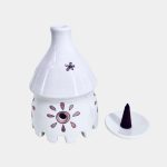 Virágos füstölőtartó házikó